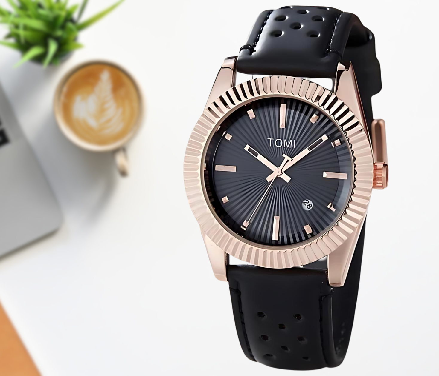 Minimalist watch with date on sale